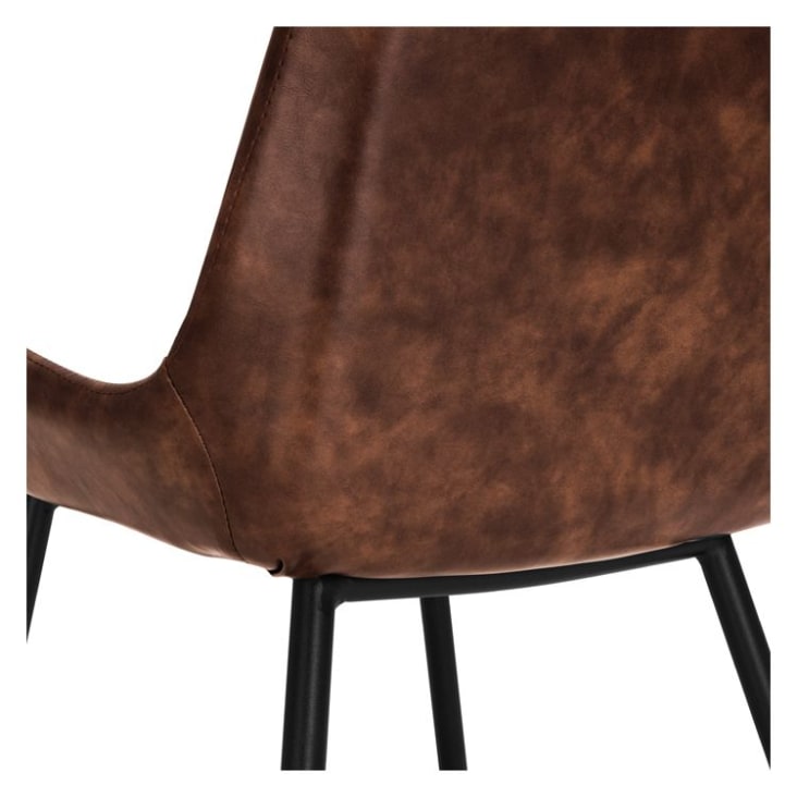 Chaise en cuir synthétique marron (lot de 2)-Austin cropped-6