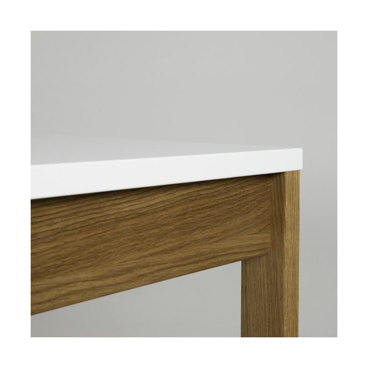 Table à manger 180x90cm en bois plateau blanc-Madia cropped-4