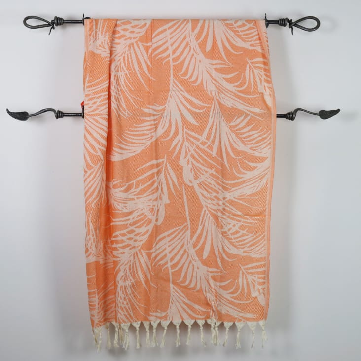 Futa de palmeras en algodon en naranja con flecos (100 x 180 cm) cropped-2
