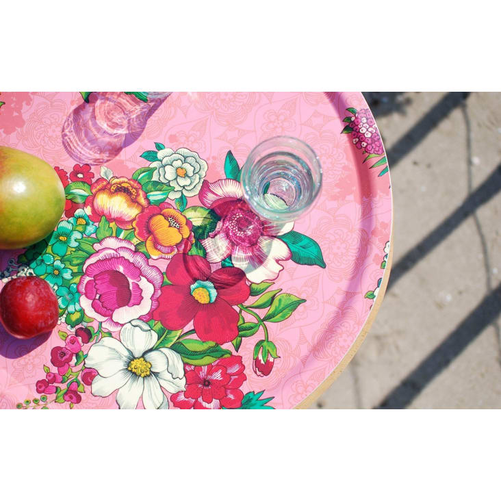 Vassoio in legno 46 cm con stampa floreale rosa-Hanami cropped-4