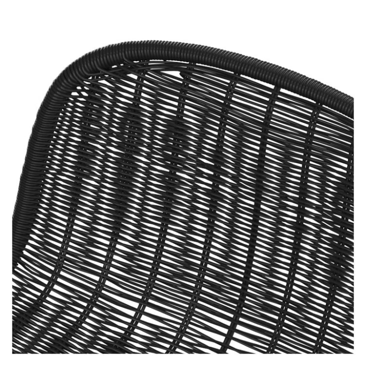 Chaise de bar 76 cm en résine tressée noire (lot de 2)-Jigani cropped-5