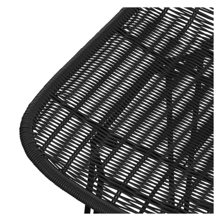 Chaise de bar 76 cm en résine tressée noire (lot de 2)-Jigani cropped-6