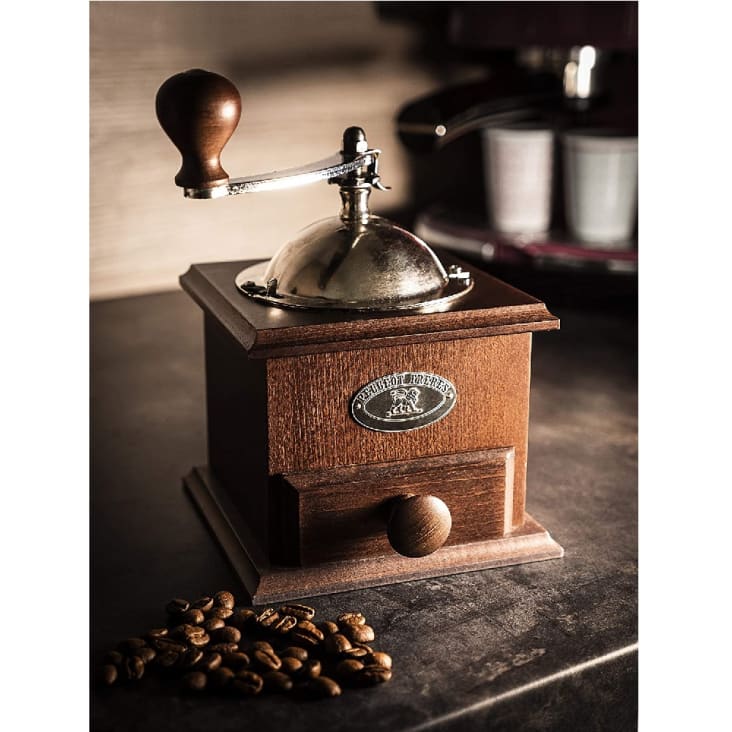 Moulin à café manuel ancien en bois couleur chocolat 21cm Nostalgie