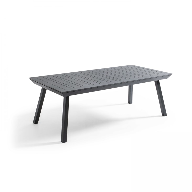 Table de jardin extensible en aluminium gris-Olympe
