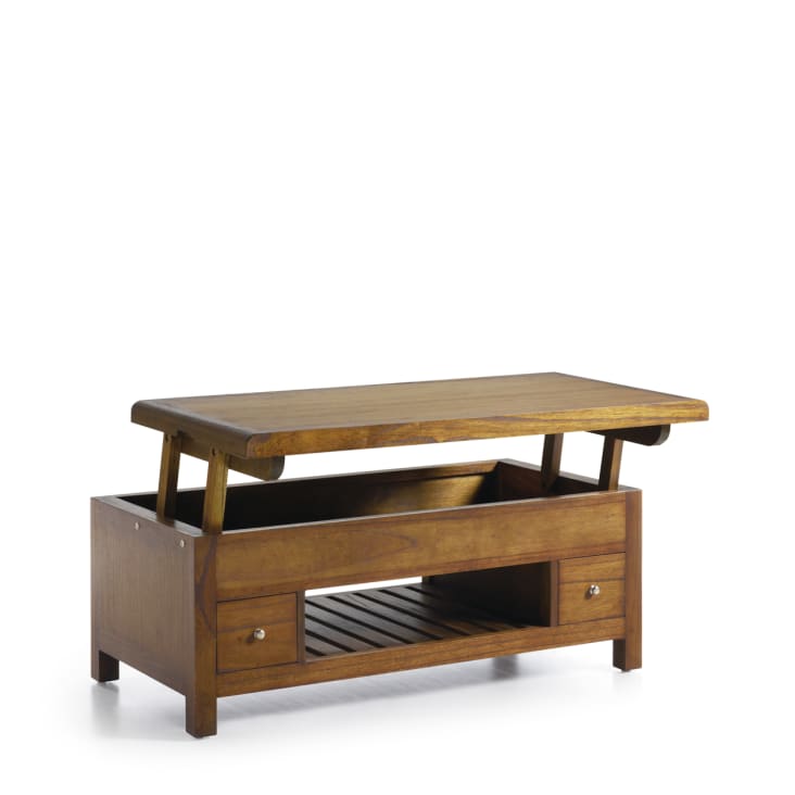 Table basse relevable en bois marron L 110 cm-Flash cropped-2