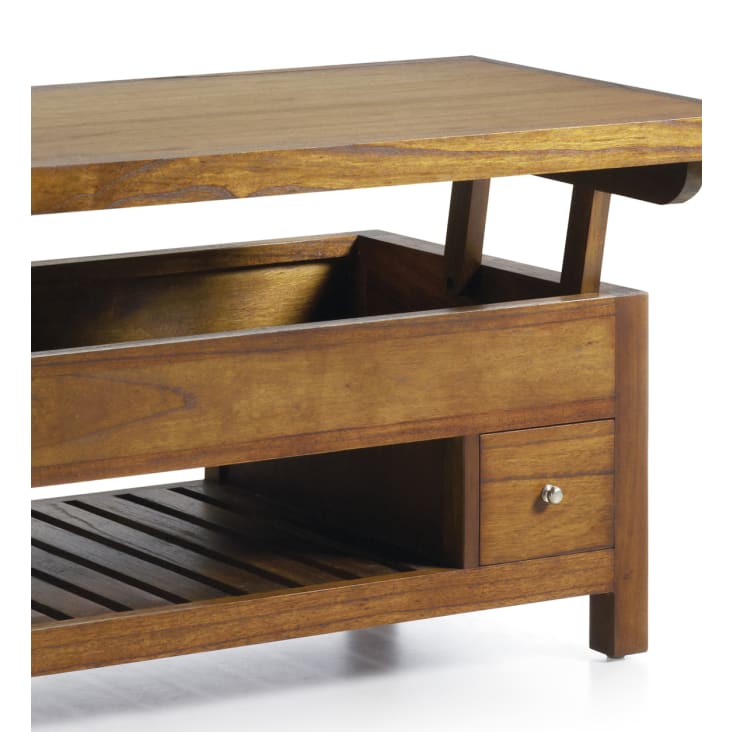 Table basse relevable en bois marron L 110 cm-Flash cropped-6