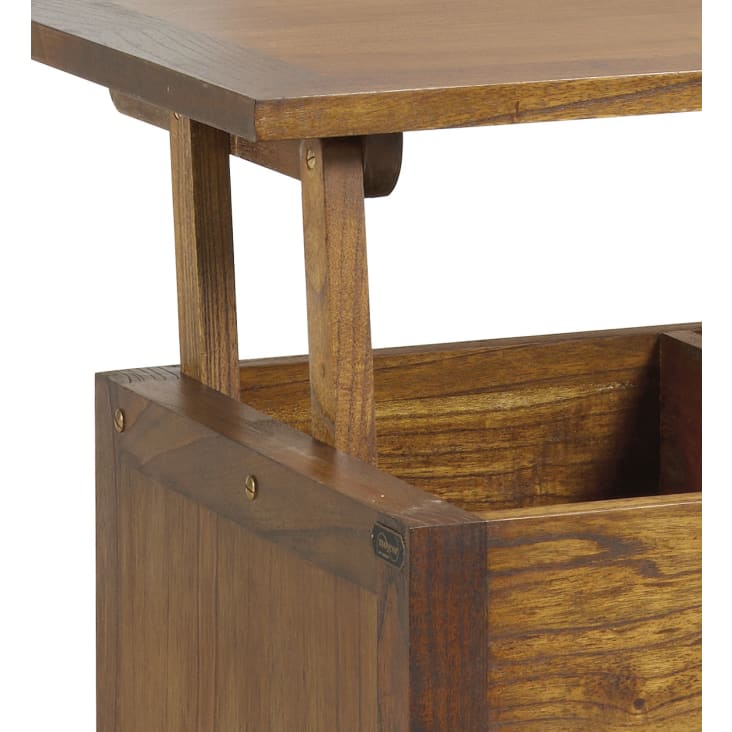 Mesa centro elevable de 110x65 cm madera vintage - Mubak