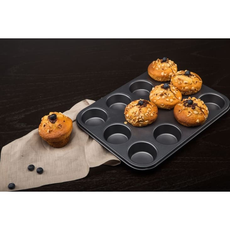 Plaque à 12 muffins en acier carbone-Amandine cropped-3