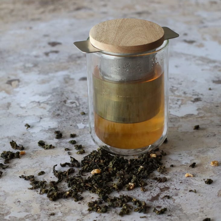 Infuseur à thé en acier inoxydable avec couvercle en bois SVEN