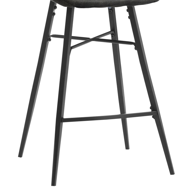 Chaise haute industrielle micro vintage marron foncé/métal noir (x2)-Arizona cropped-6