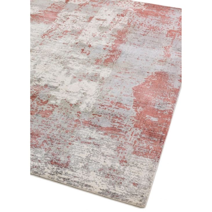 Tapis moderne fait main en viscose rose rouge 120x170 cm-BYGAT cropped-2