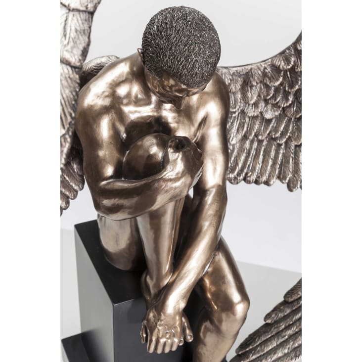 Dekofigur Engel aus Stahl und Polyresin, kupfer, H63cm Nude sad angel