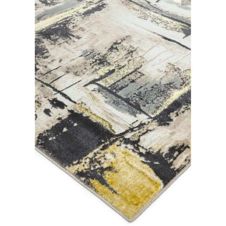 Tapis de salon moderne en polyester jaune 80x160 cm-DECOR cropped-3
