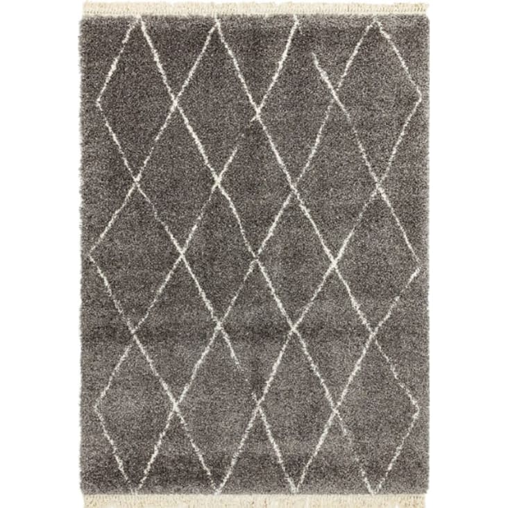 Tapis épais style berbère gris 120x170 cm-DIKO