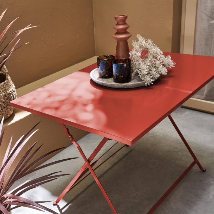 Table de jardin bistrot pliable - emilia rectangle terra cotta - table-Emilia 110x70cm cropped-3
