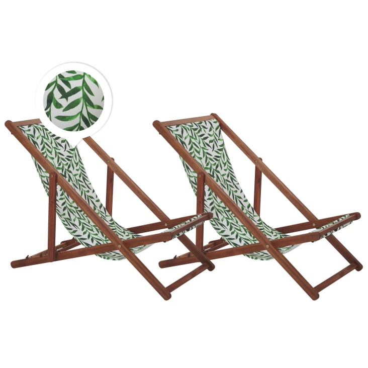 Chaise longue en bois solide bois foncé-Anzio