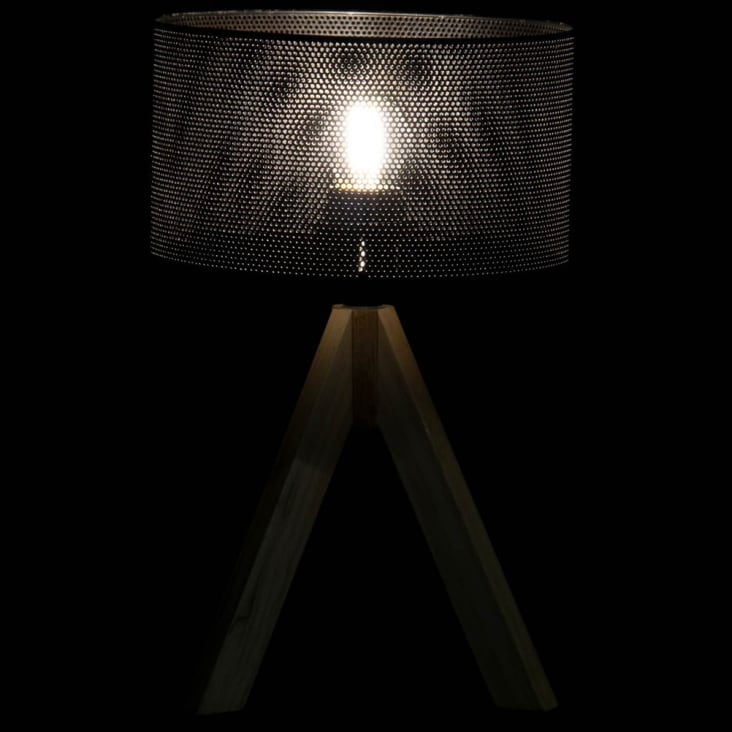 Lampe rétro en métal et bois 35 cm-RÉTRO cropped-2