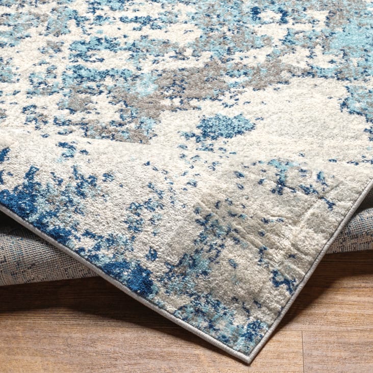 du SARAH Monde Modern Maisons 160x220 Blau/Grau/Weiß Abstrakt Teppich |