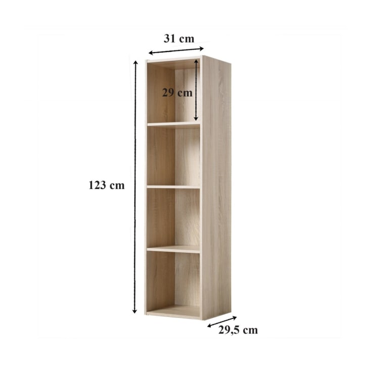 Calicosy Etagère de Rangement 4 Cases - H122 cm Blanc - Maison & Déco  Bibliothèques / Etagères 45,00 €