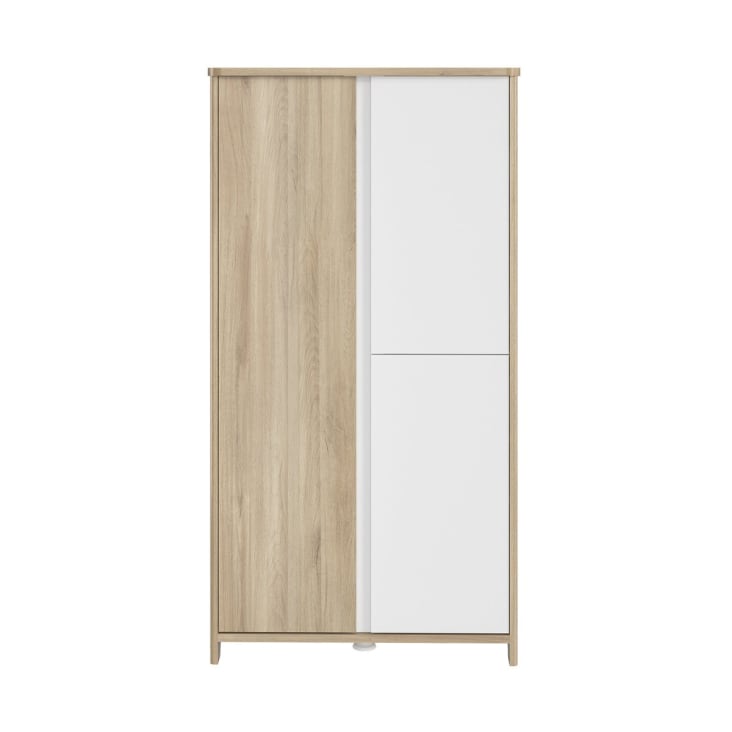 Armoire 3 portes bois et blanc Bébé - 95 x 185 cm-Sacha