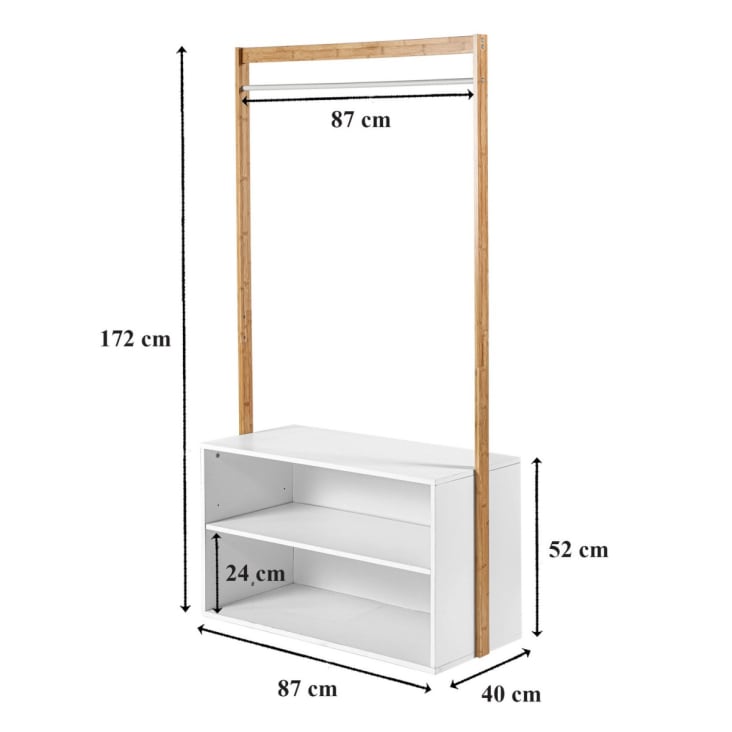 Armario de 2 puertas con estantes y almacenamiento - h167 cm