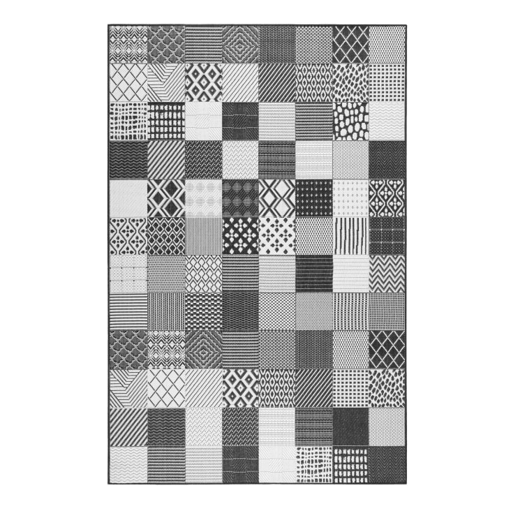 Wetterfester Outdoor Teppich schwarz, weiß, Balkon, Terrasse 160x225