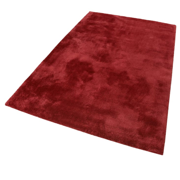Weicher Hochflor Teppich rot, für Wohn-, Schlaf-, Kinderzimmer 120x170  RELAXX