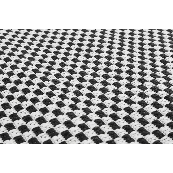 schwarz Teppich du Monde Moderner RACCOON Outdoor weiß, In-& Balkon Maisons kariert, 160x225 |
