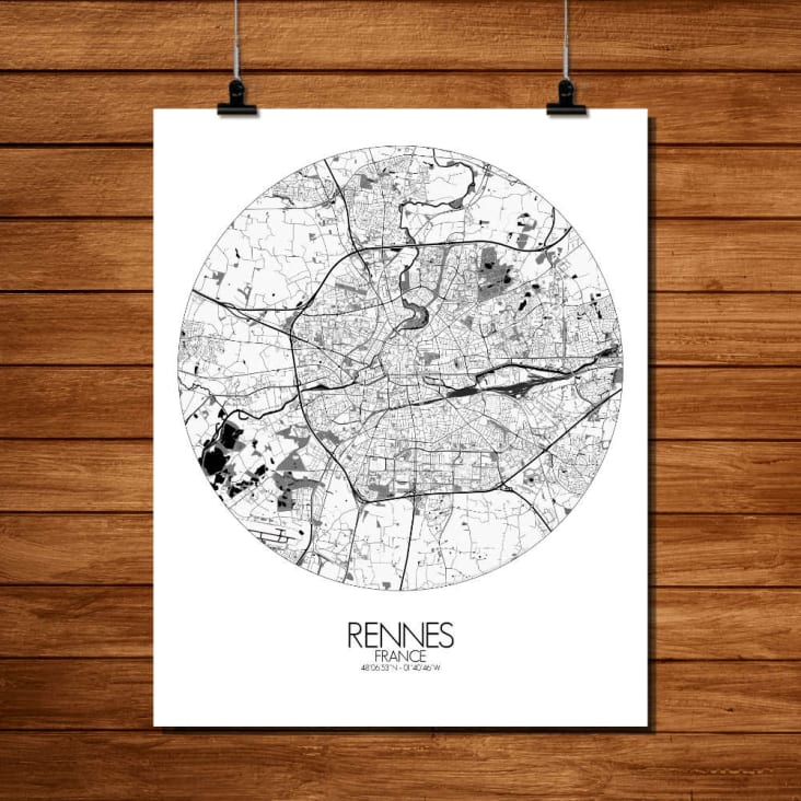 Affiche Rennes Carte ronde 40x50 cropped-2