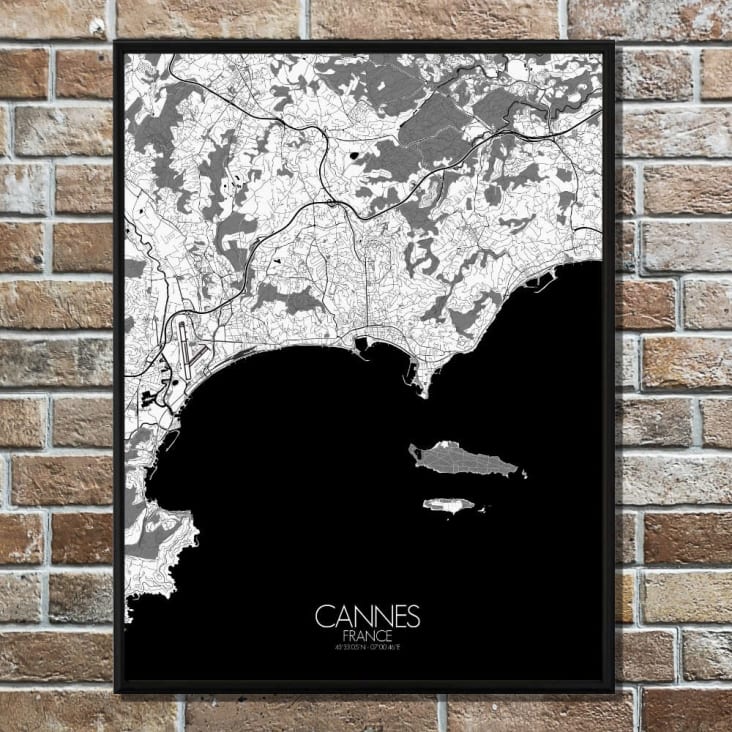 Affiche Cannes Carte N&B 40x50 cropped-3
