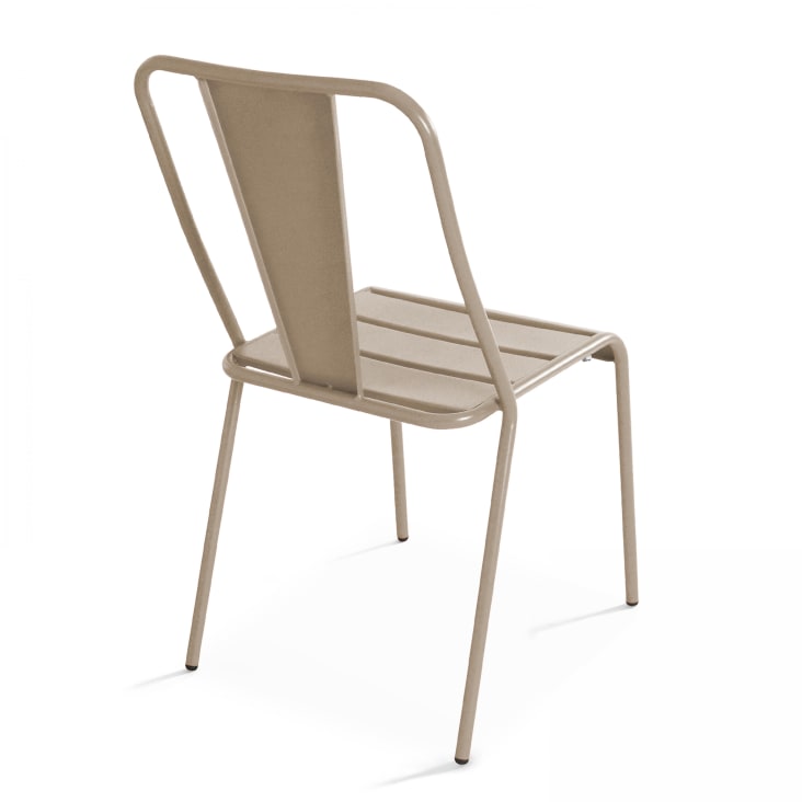 Chaise de jardin bistrot en métal taupe-Dieppe cropped-2