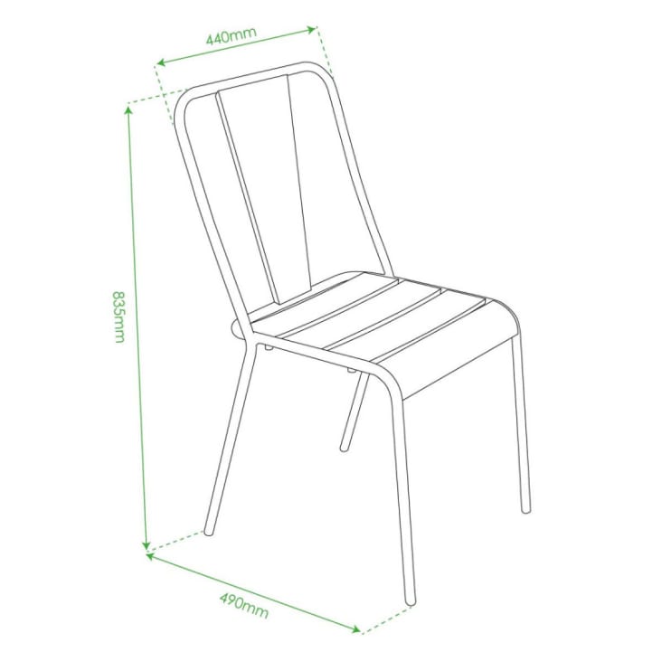 Chaise de jardin en métal vert-Dieppe cropped-9
