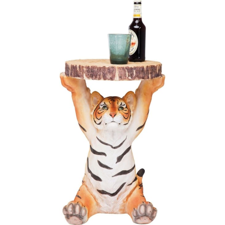 Table d'appoint tigre en polyrésine-Animal cropped-4