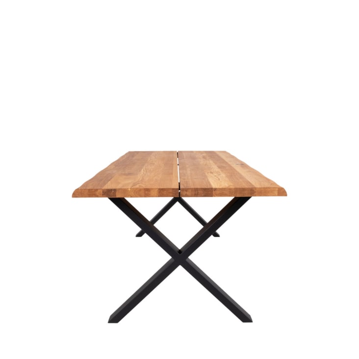 Table à manger en bois et métal 200x95cm bois clair  et  noir-Toulon cropped-4