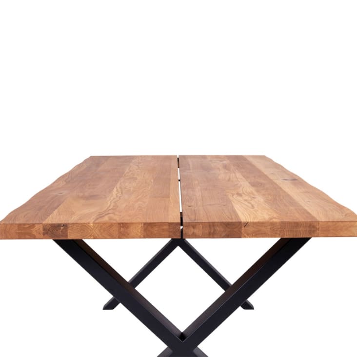 Table à manger en bois et métal 200x95cm bois clair  et  noir-Toulon cropped-5