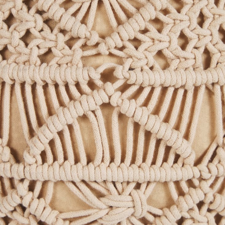Pouf en coton beige ⌀ 40 cm-Kayseri cropped-6