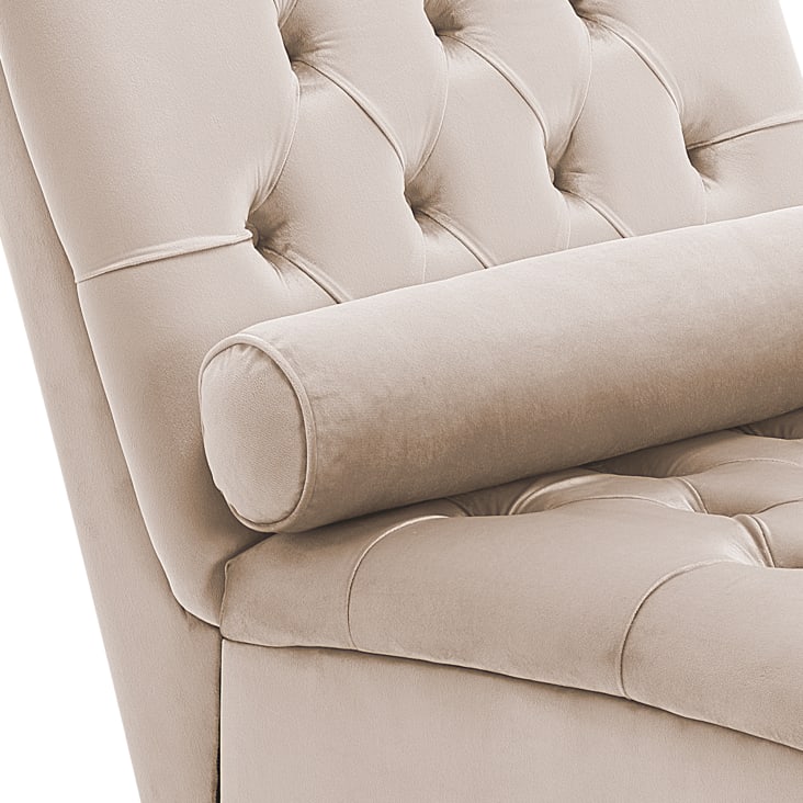 Chaise longue in velluto color beige Muret Maisons du Monde