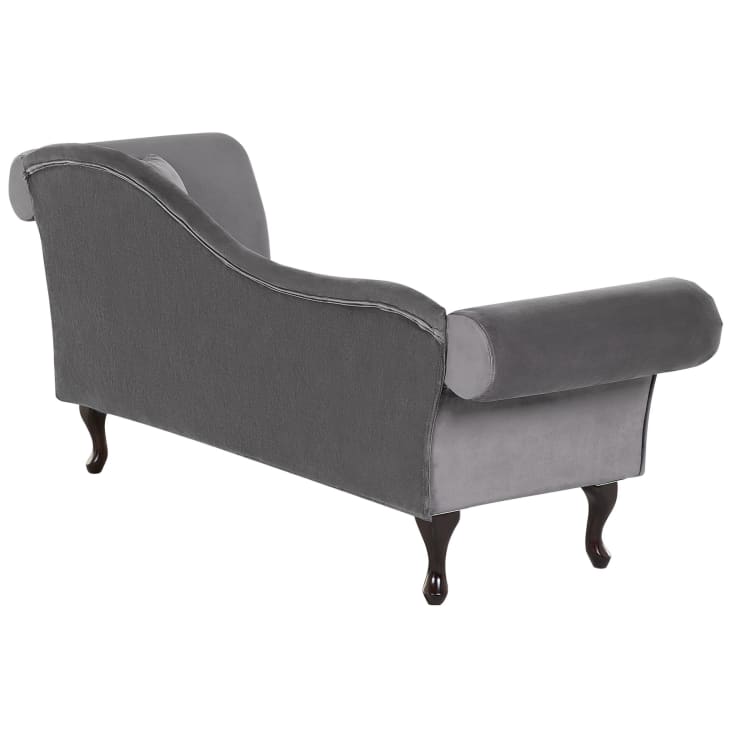 Chaise longue per lato destro in velluto grigio Lattes