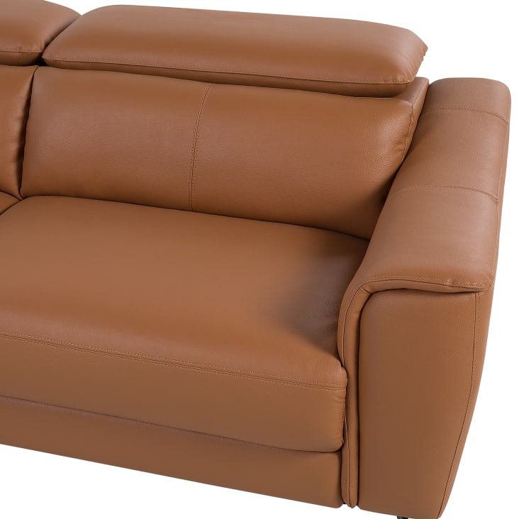 Canapé 3 places 3 personnes en cuir marron-Narwik cropped-4