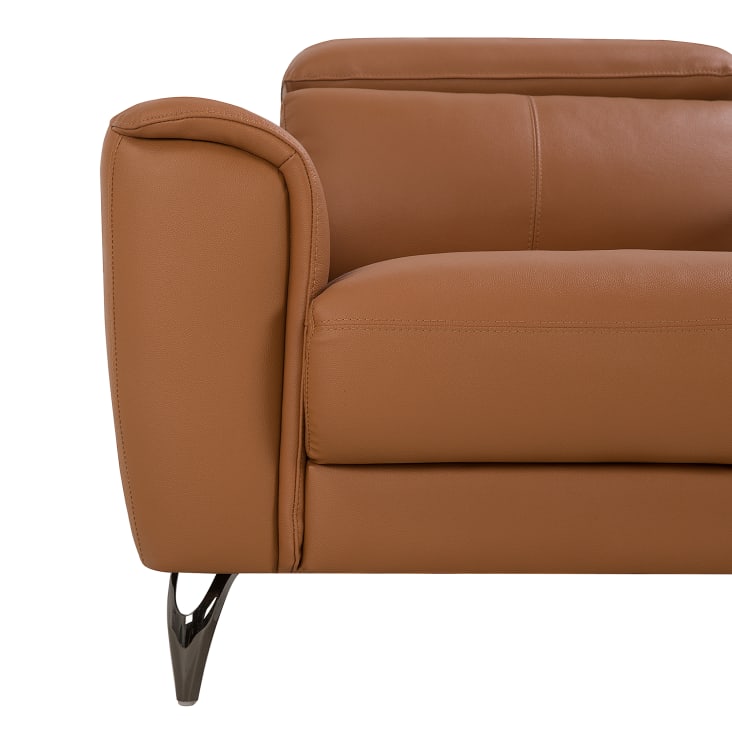 Canapé 3 places 3 personnes en cuir marron-Narwik cropped-5