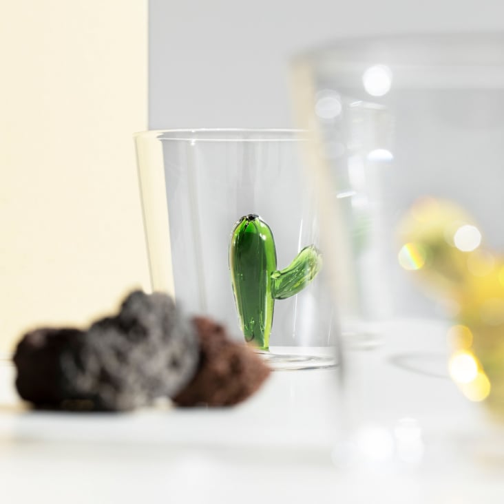 Pichet Cactus Bleu Ichendorf Milan - Verre Borosilicate - Collection Desert Plants - Fait Main - 290cl