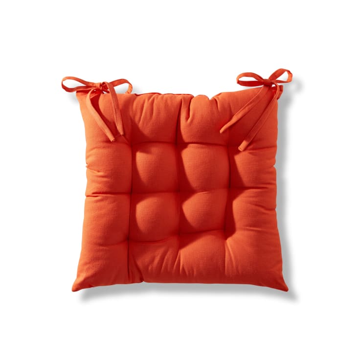 Galette de chaise plate Panama - 40 cm x 40 cm - Orange terre cuite