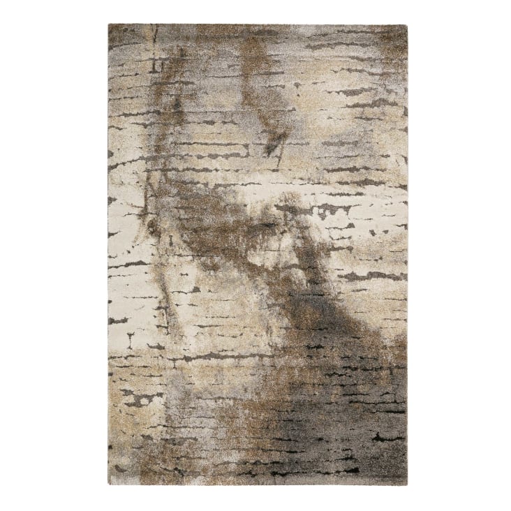 Tapis motif effet mur béton pour salon, chambre gris/brun  200x133-Timber
