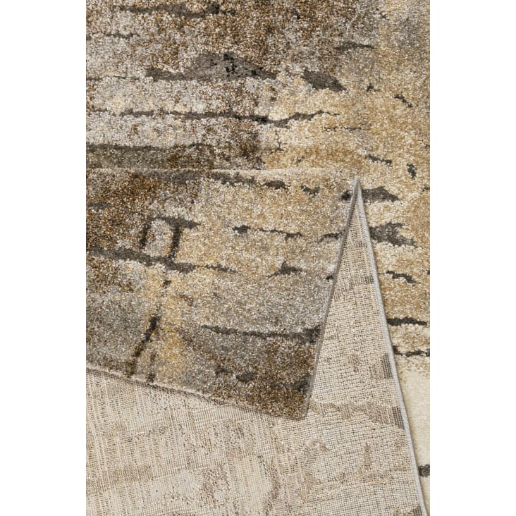 Tapis motif effet mur béton pour salon, chambre gris/brun  200x133-Timber cropped-6