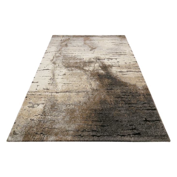 Tapis motif effet mur béton pour salon, chambre gris/brun  200x133-Timber cropped-7