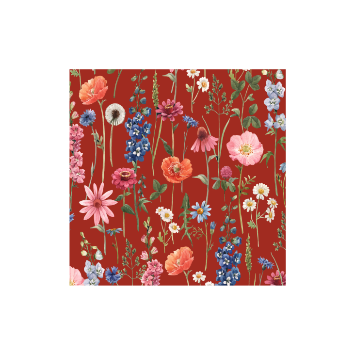 Abat-jour chevet fleur rouge acidulé D: 25 x H: 20-Acidulée cropped-3