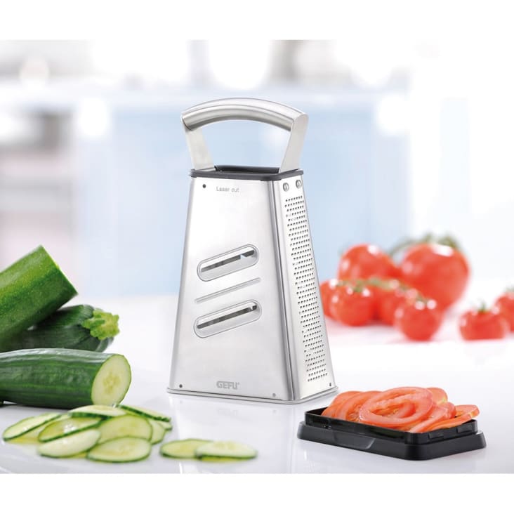 Excelsa Grattugia 4 Facce In Acciaio Inox, 17 Cm, Colore Argento, Multiuso Per Formaggio, Verdure E Cioccolato