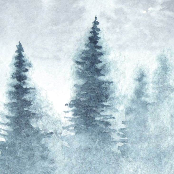 🥇 Papier peint dessin de paysage de forêt enneigée bleue 🥇