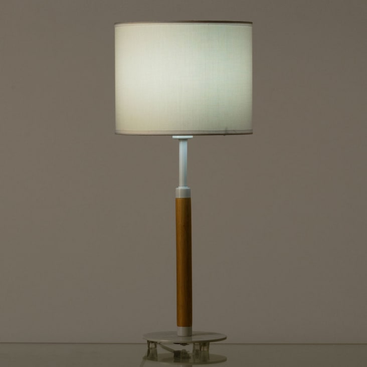 Lampe à poser bois et métal bicolore H52cm-BOIS cropped-5