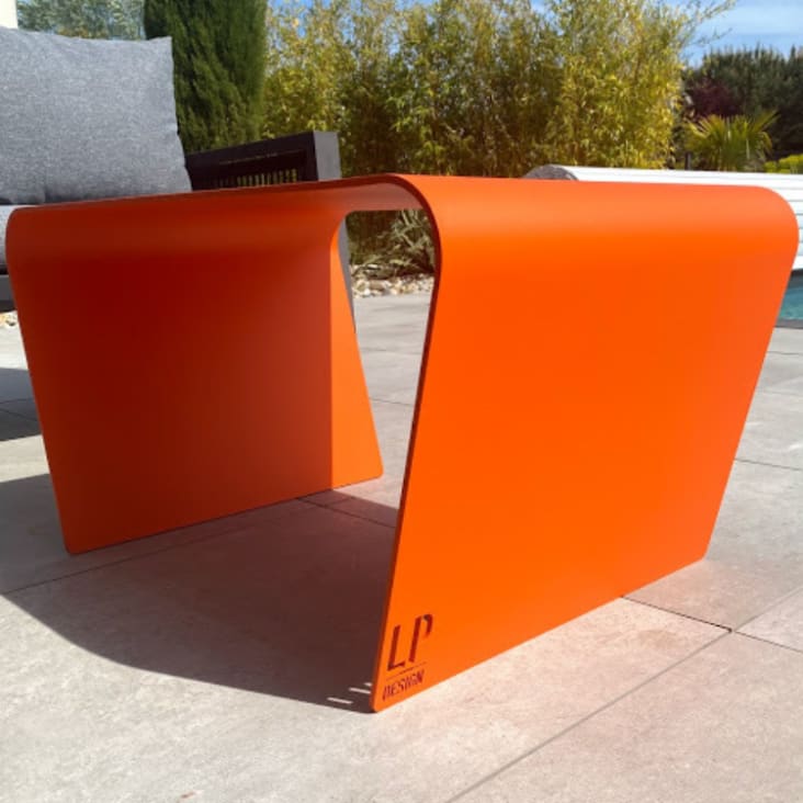 Table basse de jardin aluminium orange L68xl49cm H40cm-COLLECTION MOBILIER cropped-2